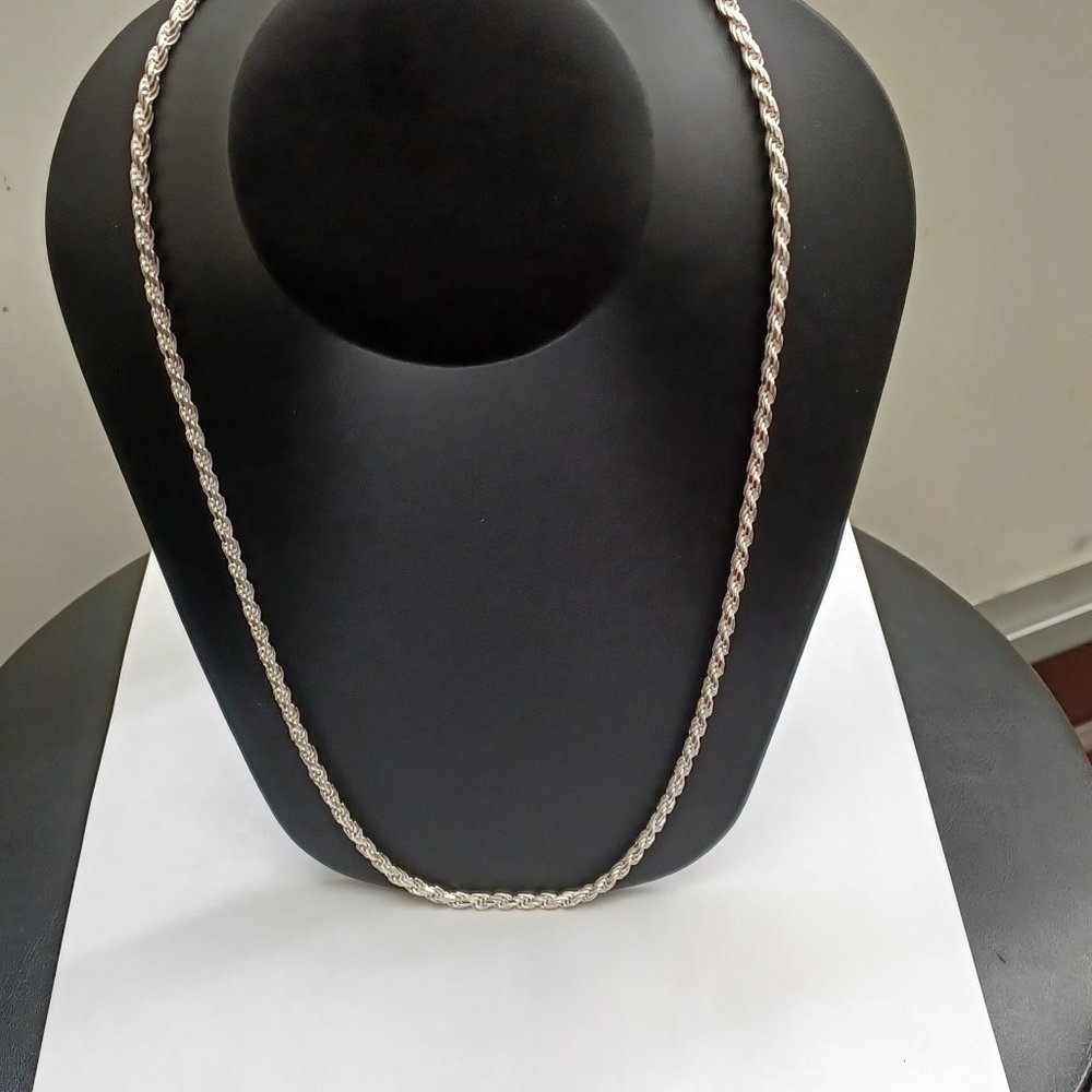 925 Sterling Silver Rope Style Chain - Picture 4 of 7
